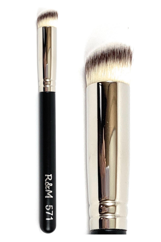 R&M 571 Slanted Round Concealer & Buffer brush - Mehliza Beauty London